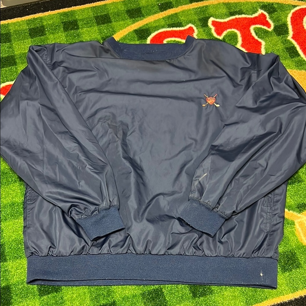 VINTAGE Polo Golf Ralph Lauren Jacket Mens XL Blue Windbreaker Pullover 90s